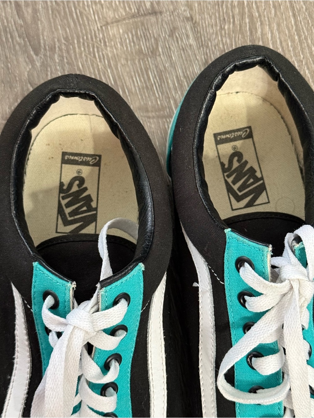 Vans Black & Teal Low-Top Skate Sneakers |Size 15 - Picture 5 of 7